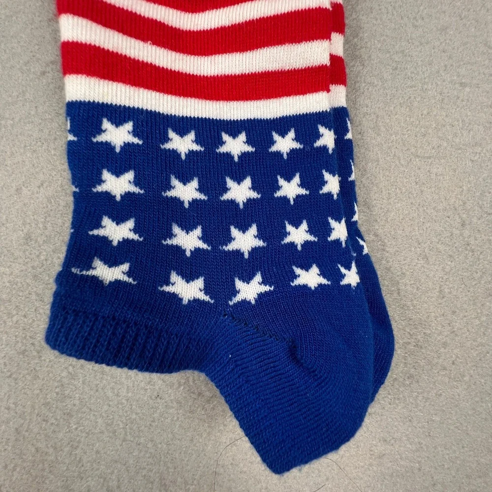 Holiday Inspirations Low Cut Socks Womens 4-10 Red White Blue Patriotic 2 Pairs